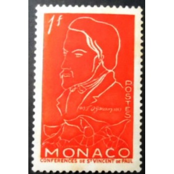 Selo postal de Monaco de 1954 Frédéric Ozanam M
