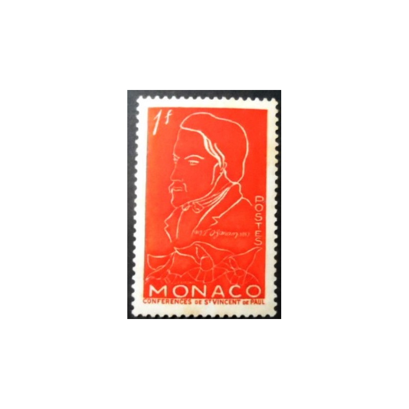 Selo postal de Monaco de 1954 Frédéric Ozanam M