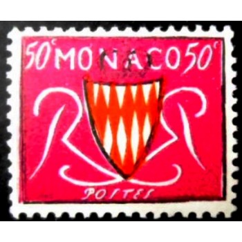 Selo postal de Mônaco de 1954 Coat of arms  M