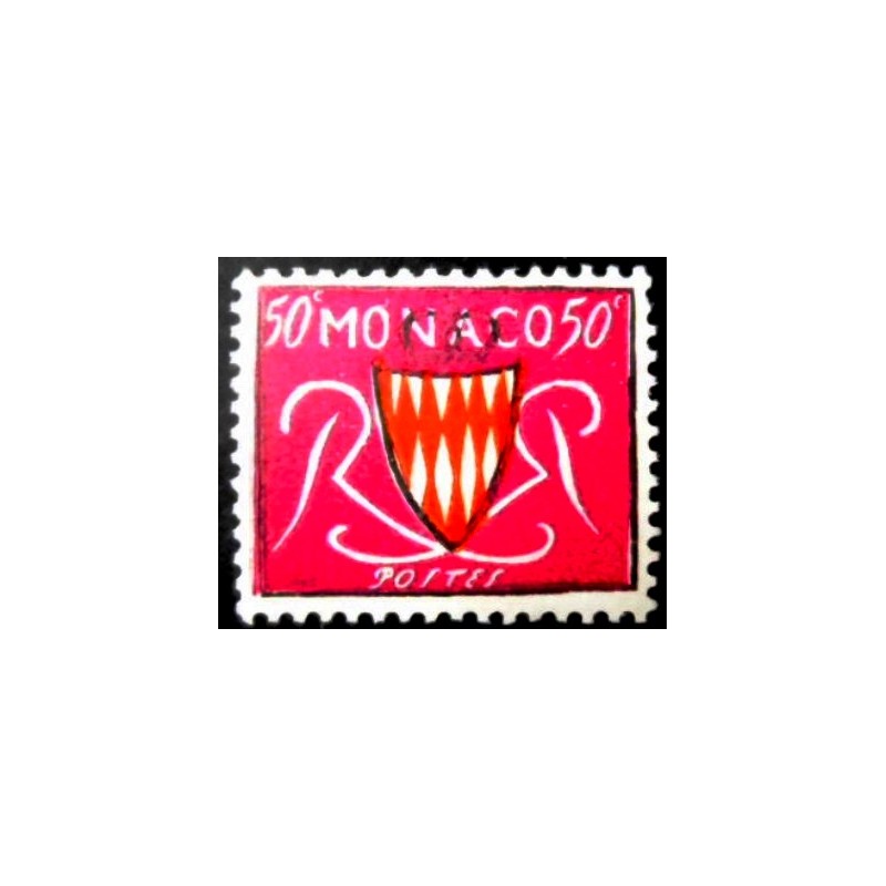 Selo postal de Mônaco de 1954 Coat of arms  M