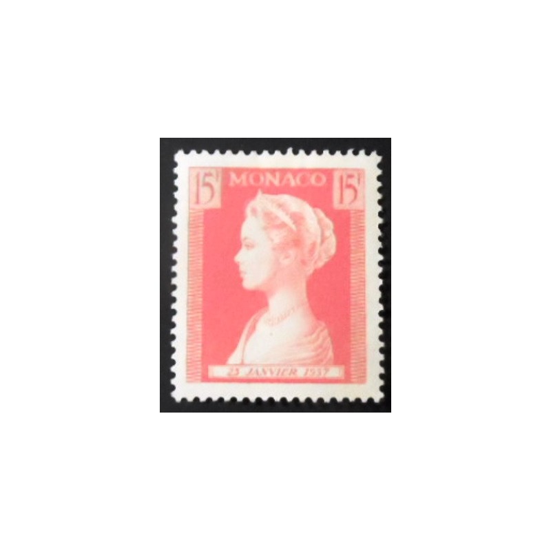 Selo postal de Mônaco de 1957 Princess Grace Patricia