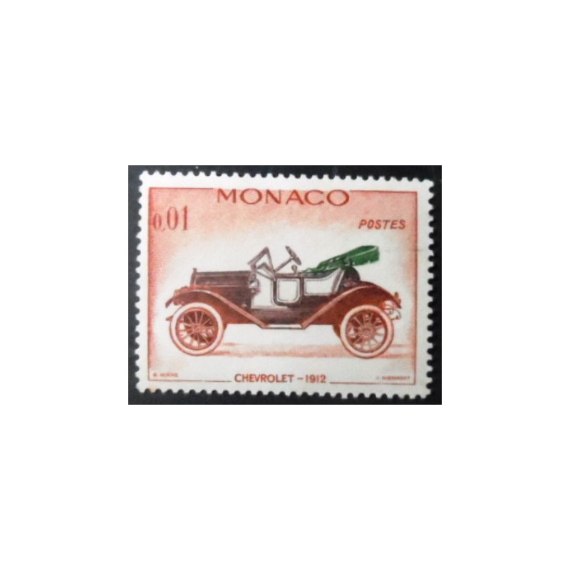 Selo postal de Monaco de 1961 Chevrolet 1912 M