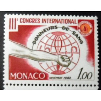 Selo postal de Monaco de 1962 International Congress of Blood Donors