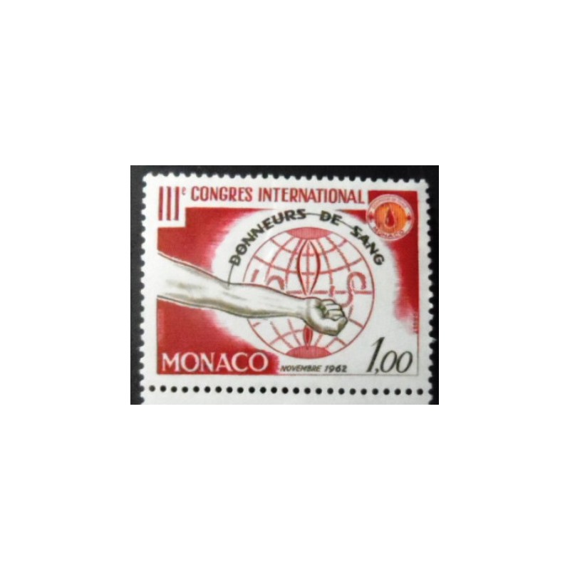 Selo postal de Monaco de 1962 International Congress of Blood Donors