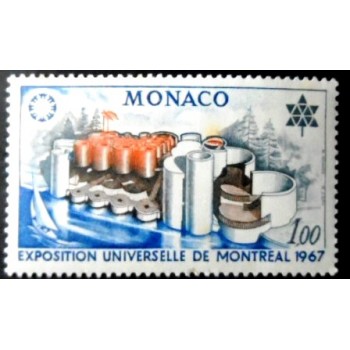 Selo postal de Mônaco de 1967 World Expo 67 Montreal