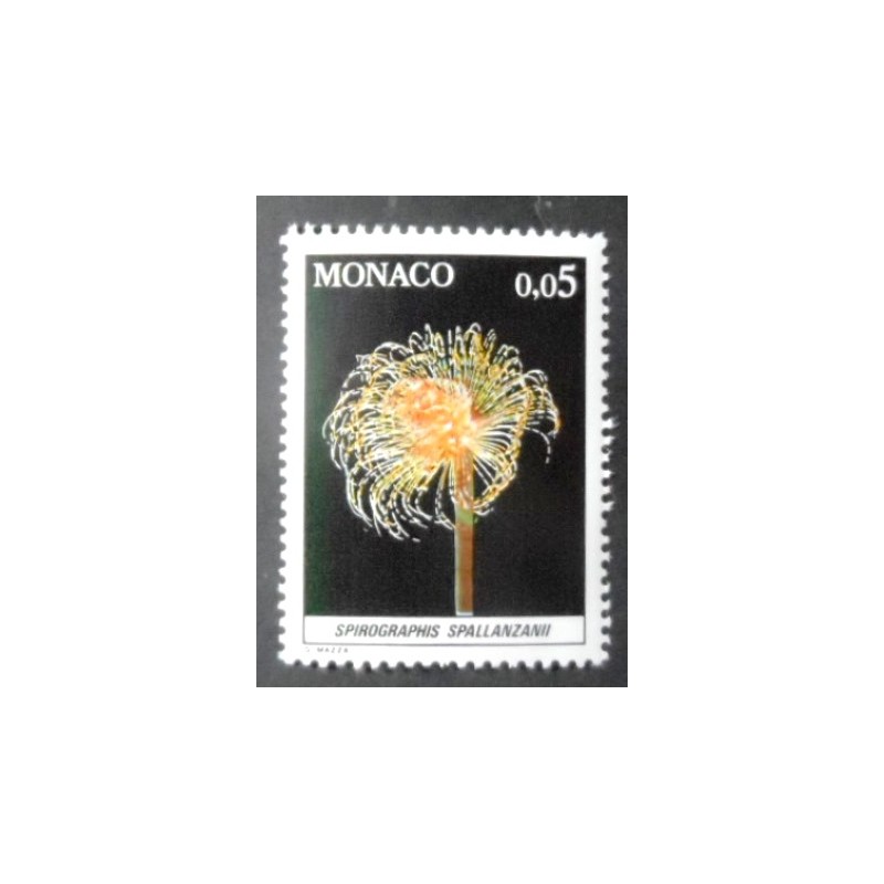 Selo postal de Mônaco de 1980 Mediterranean Fanworm N