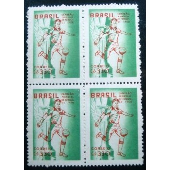 Quadra de selos postais do Brasil de 1959 Brasil Campeão Mundial M
