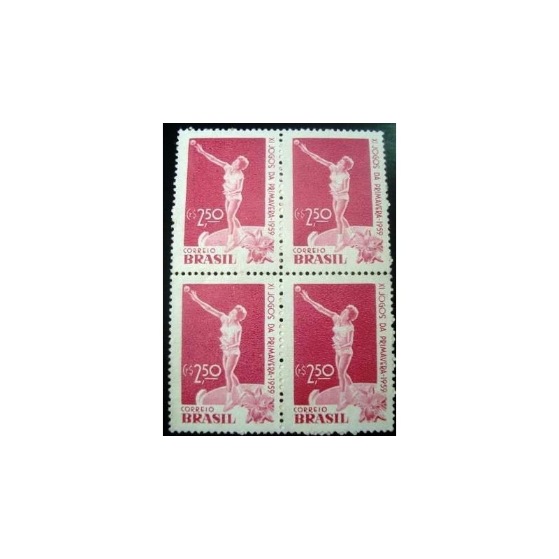 Quadra de selos postais do Brasil de 1959 Jogos da Primavera N
