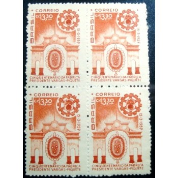 Quadra de selos postais do Brasil de 1959 Fábrica Getúlio Vargas N