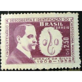 Selo postal do Brasil de 1959 Pirajá da Silva M