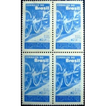 Quadra de selos postais do Brasil de 1960 Estradas de Ferro N