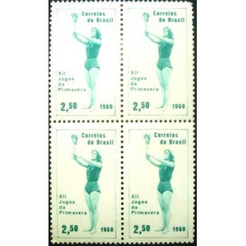 Quadra de selos postais do Brasil de 1960 XII Jogos Primavera N