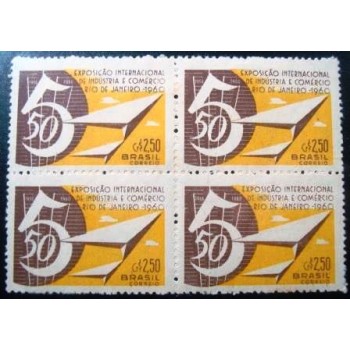 Quadra de selos postais do Brasil de 1960 Exp. Ind. e Com N
