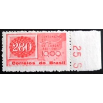 Selo postal Marmorizado do Brasil de 1961 Olho-de-gato 280 M JP