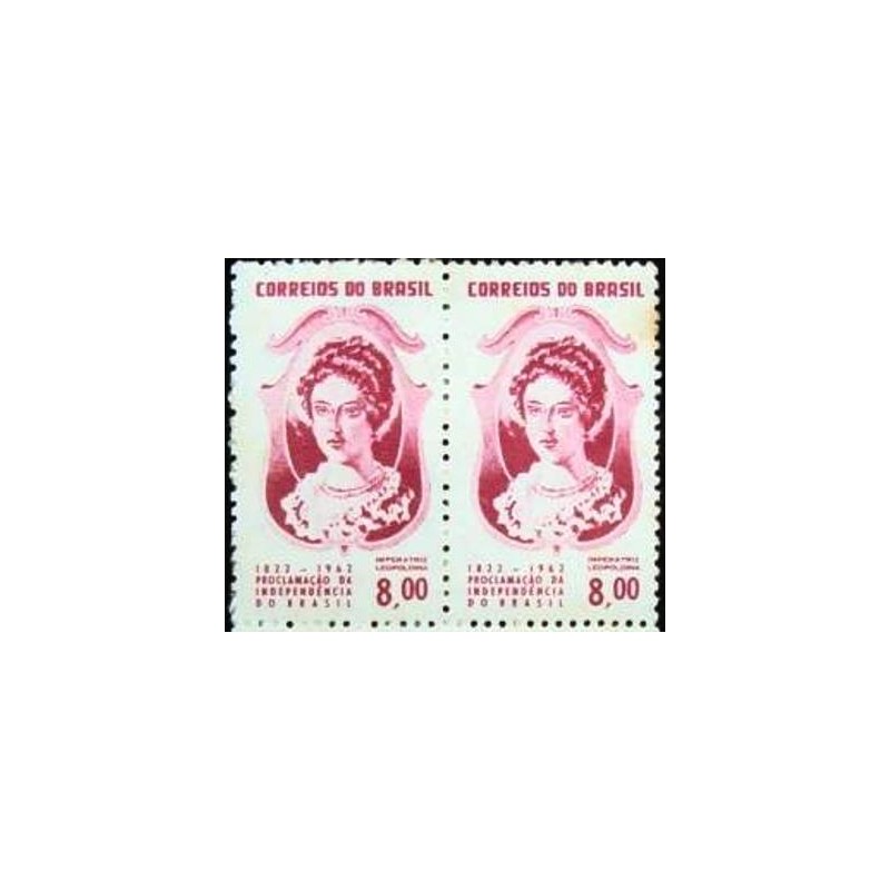 Par de selos postais do Brasil de 1962 Imperatriz Leopoldina