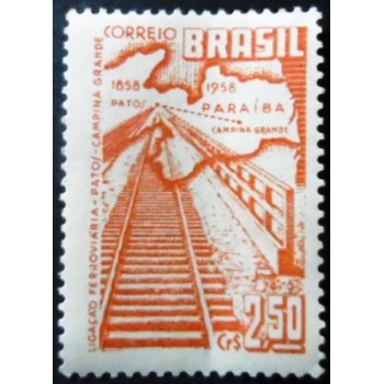 Selo postal do Brasil de 1959 Ferrovia Patos - Campina Grande M
