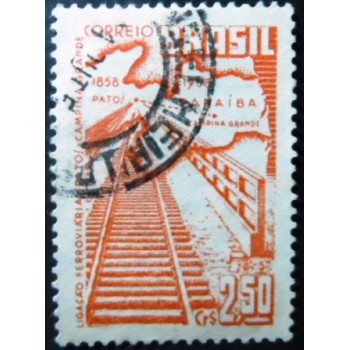 Imagem do selo postal do Brasil de 1959 Ferrovia Patos - Campina Grande U