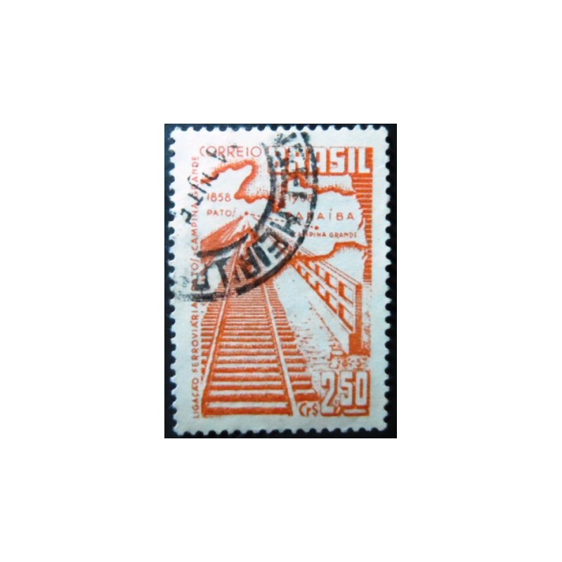 Imagem do selo postal do Brasil de 1959 Ferrovia Patos - Campina Grande U