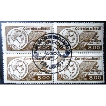 Quadra de selos comemorativos o Brasil de 1962 Julio Mesquita M1D anunciada