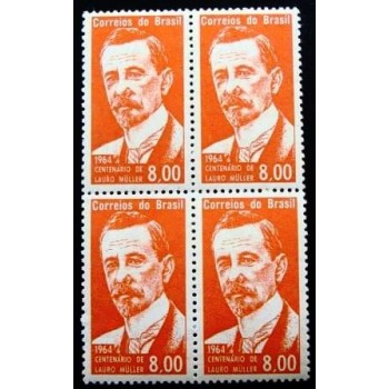 Quadra de selos postais do Brasil de 1964 Lauro Müller M