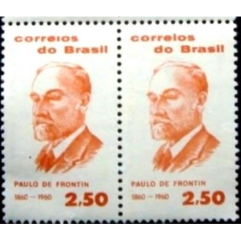 Par de selos postais do Brasil de 1960 Paulo de Frontin M