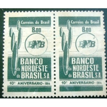 Par de selos postais do Brasil de 1964 Banco do Nordeste M