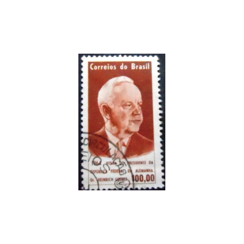 Selo postal do Brasil de 1964 Heinrich Lübke NCC