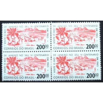 Quadra de selos postais  do Brasil de 1964 Copacabana N