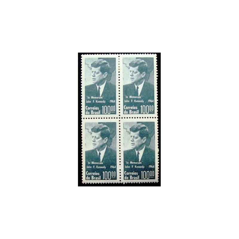 Quadra de selos postais do Brasil de 1964 Kennedy N