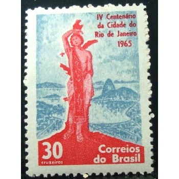 Selo postal do Brasil de 1965 São Sebastião M