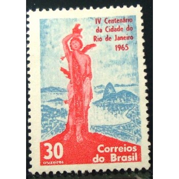 Imagem similar à do selo postal do Brasil de 1965 São Sebastião U