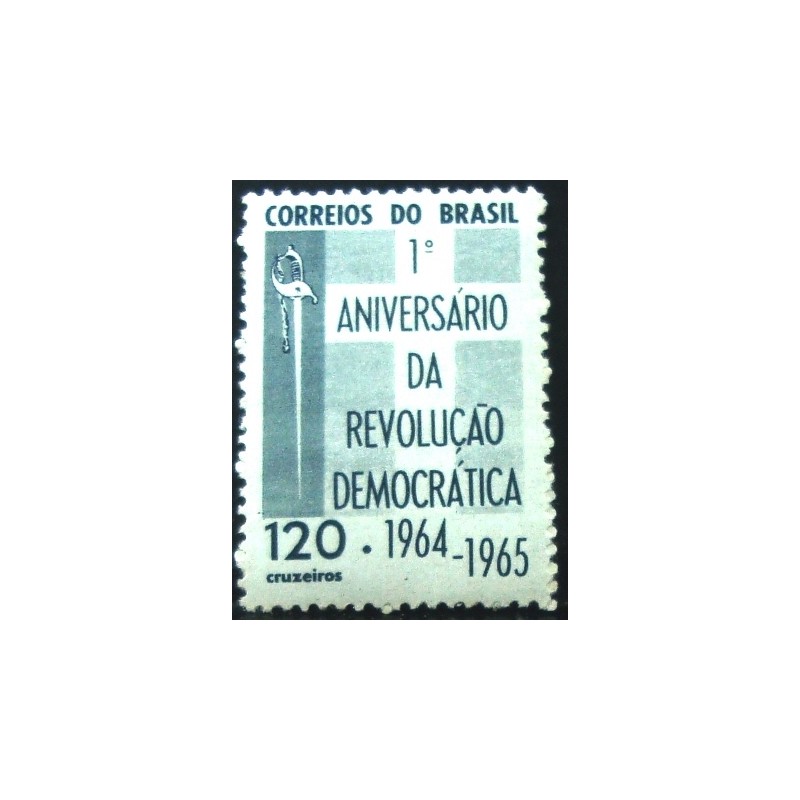 Selo postal do Brasil de 1965 Revolução Democrática N