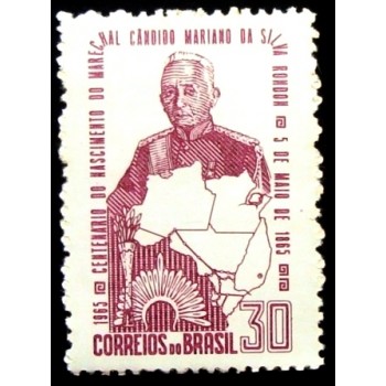 Selo postal do Brasil de 1965 Marechal Rondon M