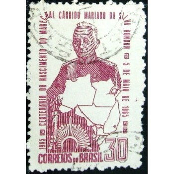 Imagem similar à do selo postal do Brasil de 1965 Marechal Rondon U