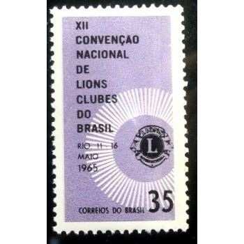 Selo postal do Brasil de 1965 Lions Clubes M