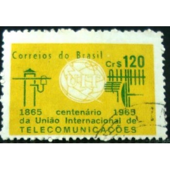 Imagem similar à do selo postal do Brasil de 1965 UIT U
