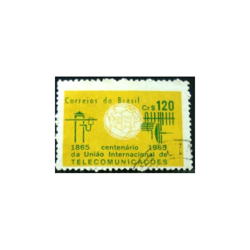 Imagem similar à do selo postal do Brasil de 1965 UIT U