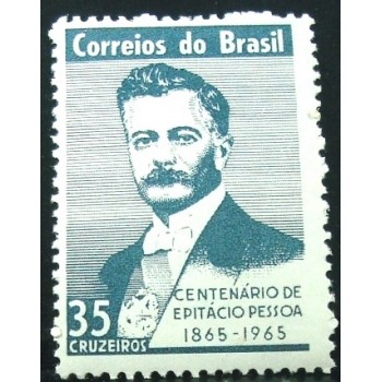 Selo postal do Brasil de 1965 Epitácio Pessoa M