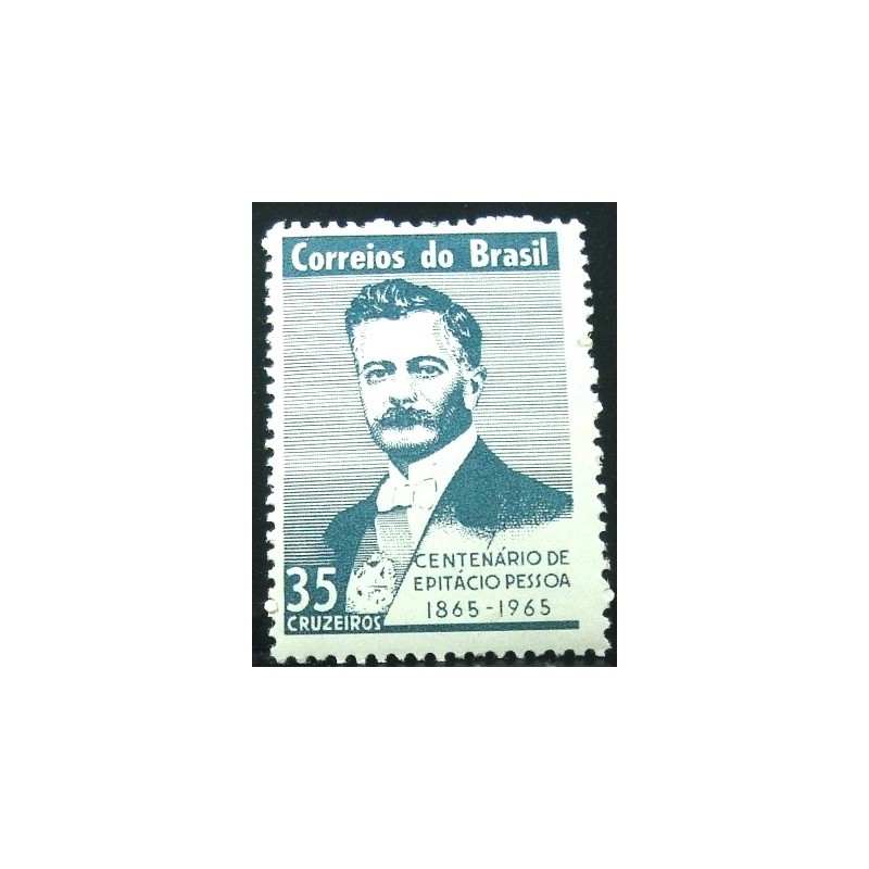 Selo postal do Brasil de 1965 Epitácio Pessoa M