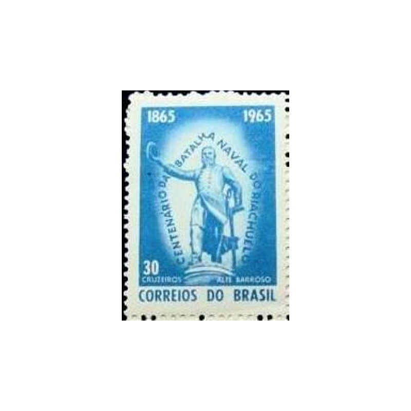 Selo postal do Brasil de 1965 Batalha do Riachuelo M