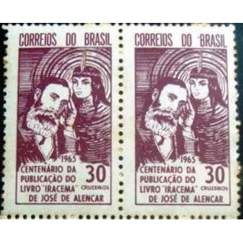 Par de selos postais do Brasil de 1965 Iracema M