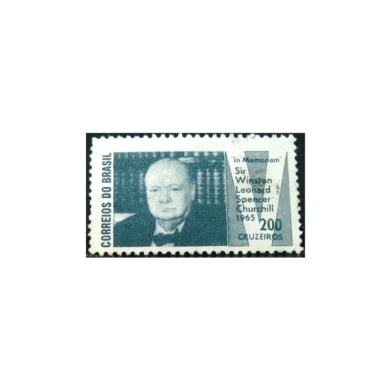 Imagem similar á do selo postal do Brasil de 1965 Sir Winston Churchill U