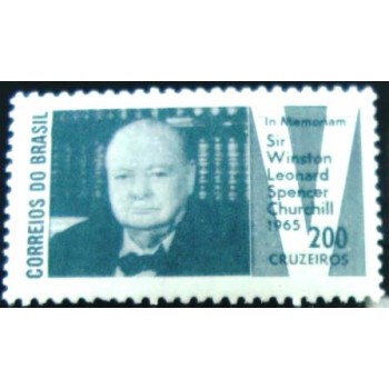 Selo postal do Brasil de 1965 Sir Winston Churchill N