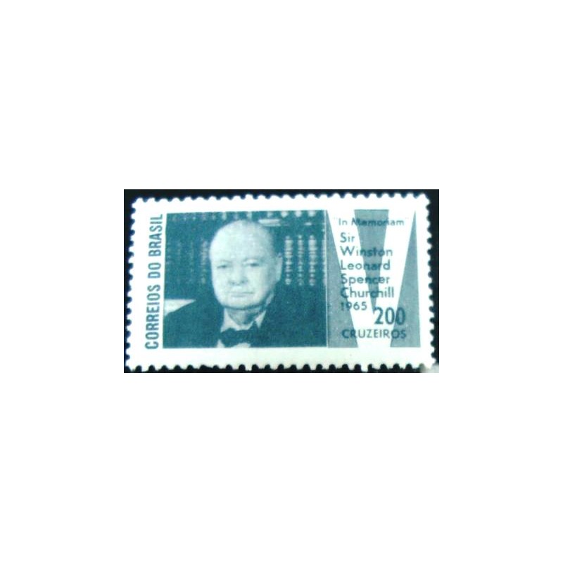 Selo postal do Brasil de 1965 Sir Winston Churchill N