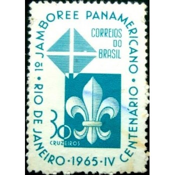 Imagem similar à do selo postal do Brasil de 1965 Jamboree U