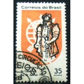 Selo postal do Brasil de 1965 Estácio de Sá MCC