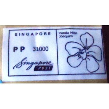 Imagem do envelope anunciado circulado em 2013 Singapura x Brasil - etiqueta