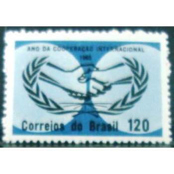 Selo postal do Brasil de 1965 Cooperação N