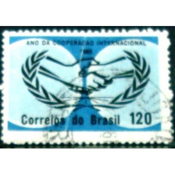 Imagem similar à do selo postal do Brasil de 1965 Cooperação U