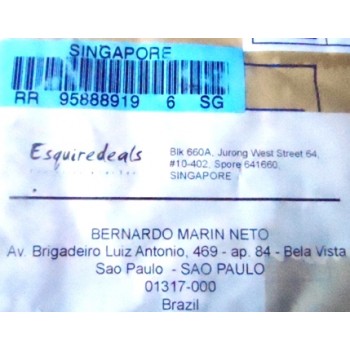 Imagem do envelope anunciado circulado em 2013 Singapura x Brasil - detalhe
